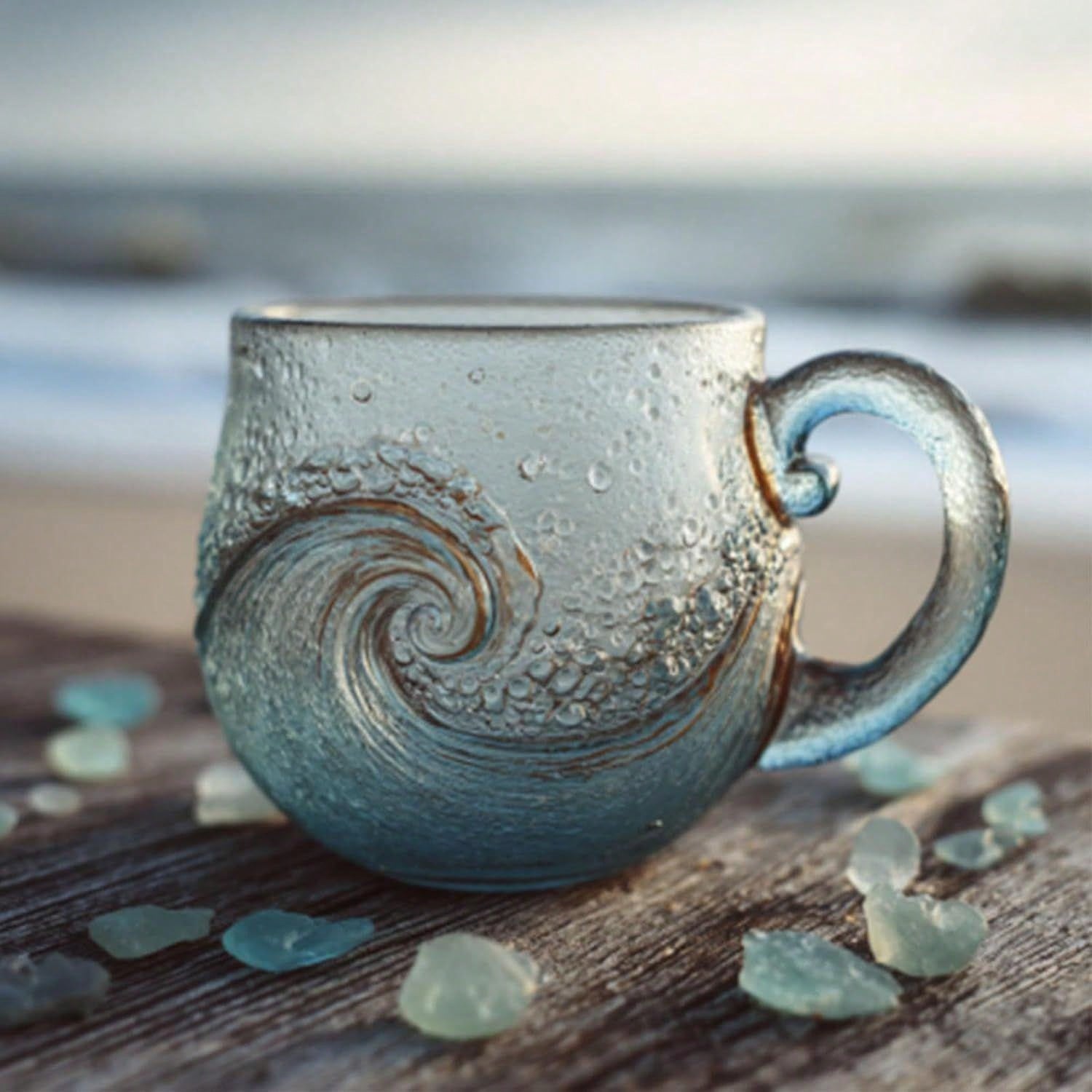 Coffee Or Tea Please - Tasse à motifs marins en verre