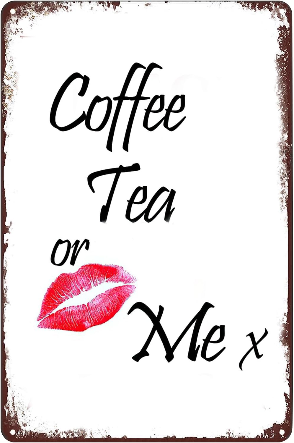 Plaque murale vintage en métal - Coffee Tea Me avis et prix