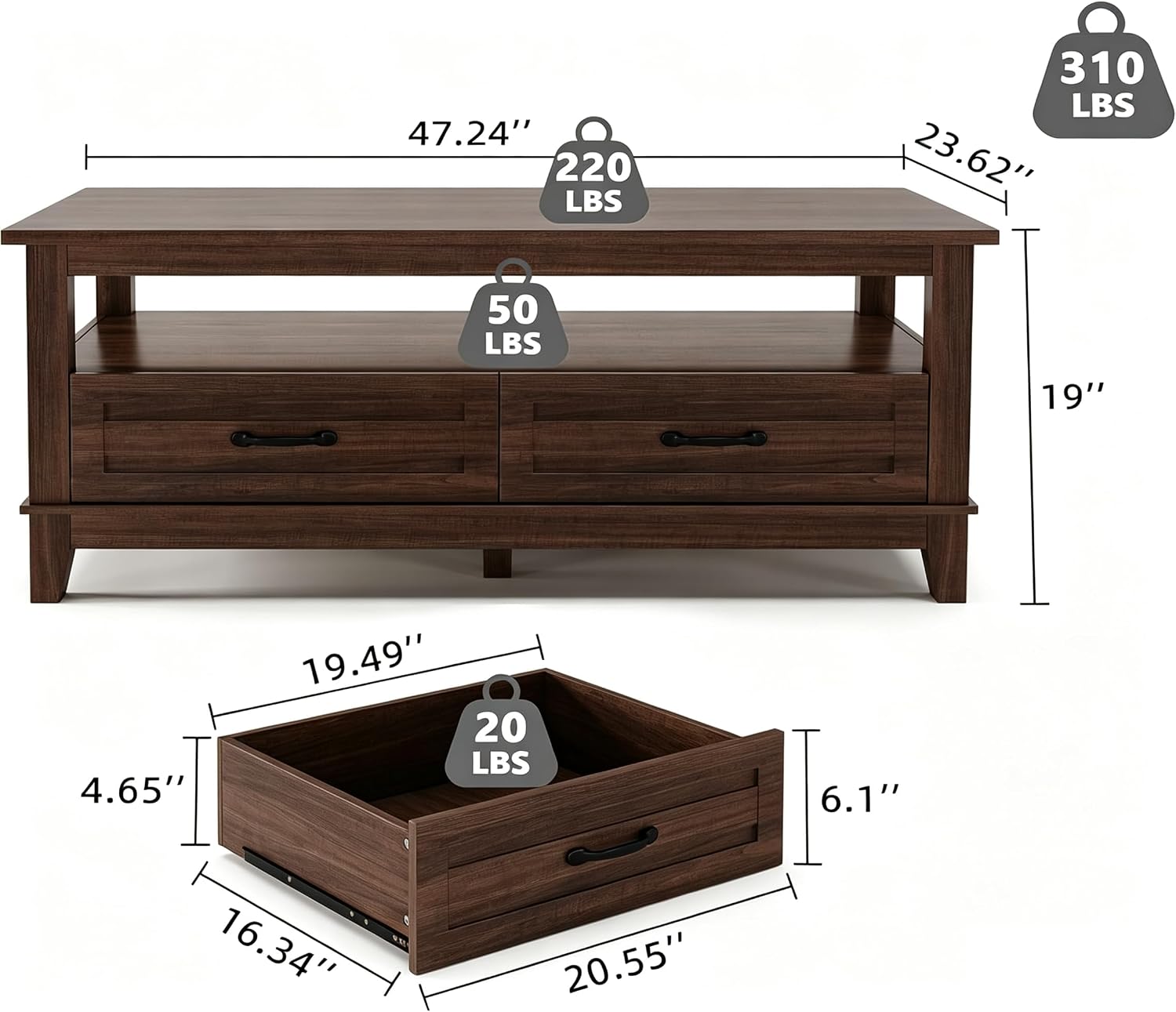 Table basse de style farmhouse - Coffee Tea Display avis et prix