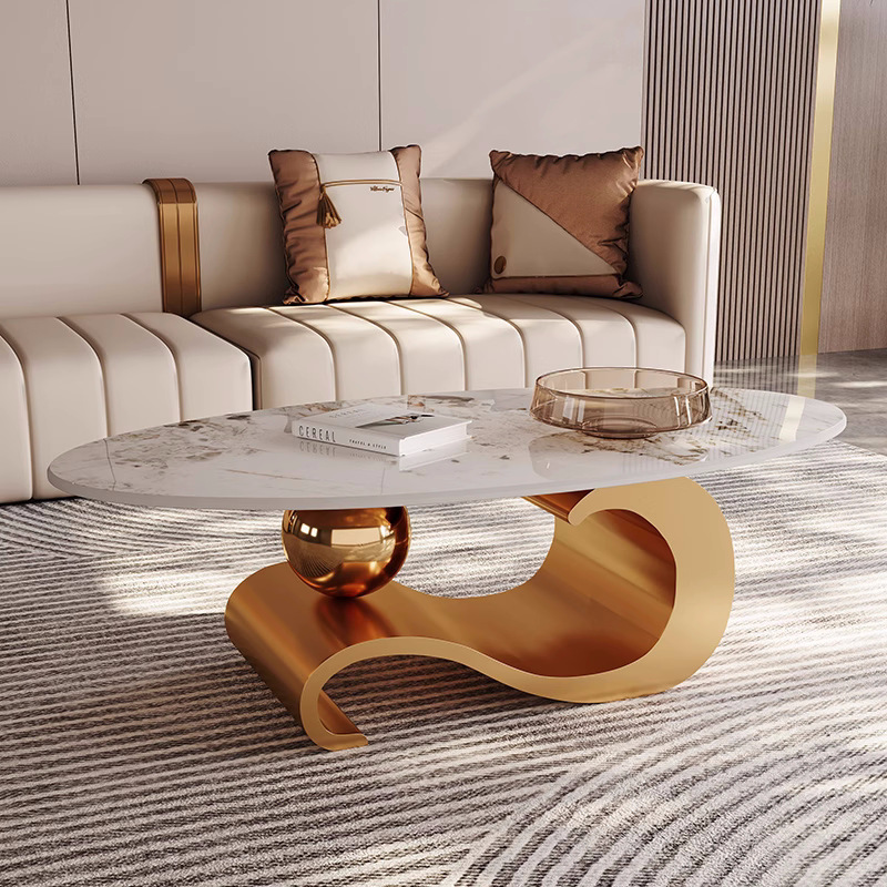 Table basse ovale en dalle de  - Coffee Tea Room avis et prix