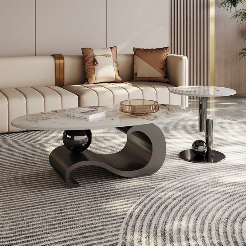 Table basse ovale en dalle de  - Coffee Tea Room avis et prix