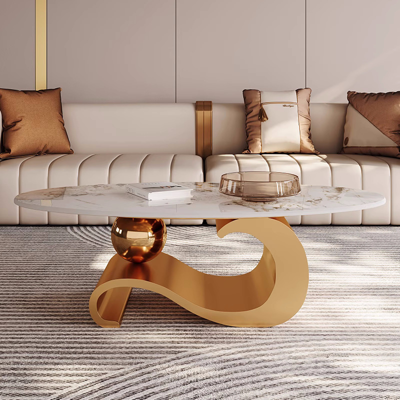 Table basse ovale en dalle de  - Coffee Tea Room avis et prix