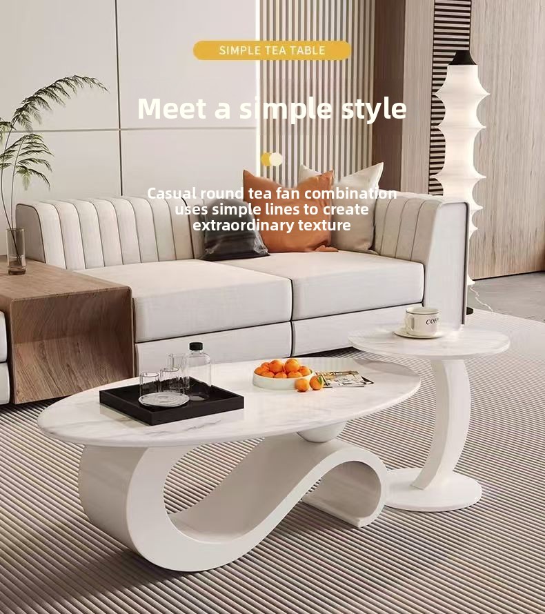 Table basse ovale en dalle de  - Coffee Tea Room avis et prix