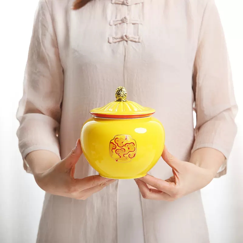 Pot en céramique jaune de styl - Coffee Tea Room avis et prix