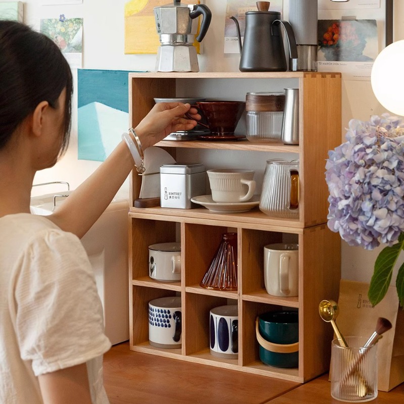 Présentoir moderne en bois mas - Coffee Tea Display avis et prix